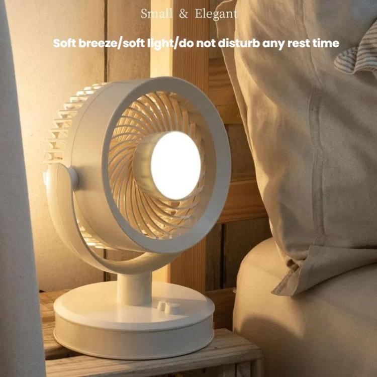 Desktop Fan Outdoor Student Office Portable Rechargeable USB Tabletop Small Fan, Without Light (White), Without Light (Khaki), With Light (White), With Light (Khaki)