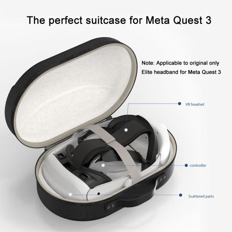 For Meta Quest 3 VR Glasses Storage Case EVA Anti-Pressure Hard Shell Storage Bag