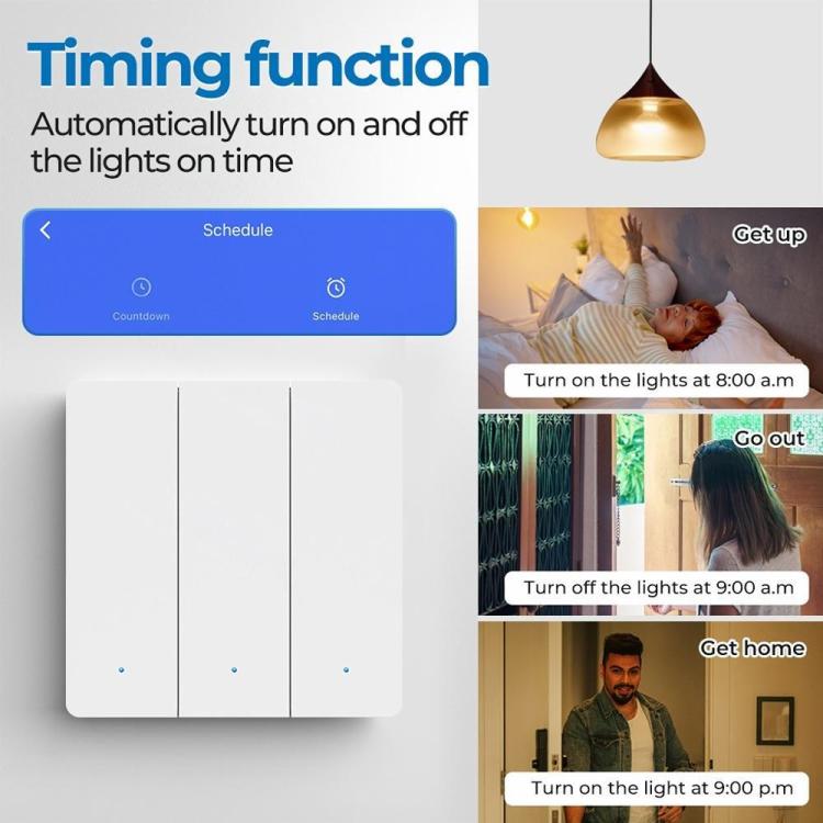 Compatible Tuya ZigBee Smart Light Switch With Radar Motion Sensor No Capacitor Required, 1-Gang, 2-Gang, 3-Gang