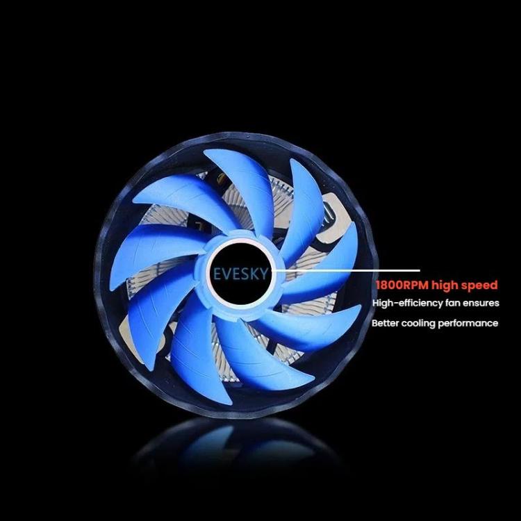 EVESKY 800-2000 RPM Conputer CPU Cooling Fan For Intel LGA 1155/1156/775 & AMD AM4/AM5 Sockets, 400