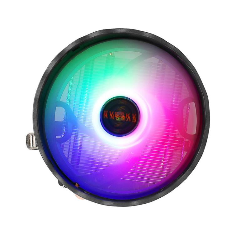 EVESKY 12cm RGB LED CPU Cooler with Dual Copper Heat Pipes Quiet Fan for Desktop Computers, 300