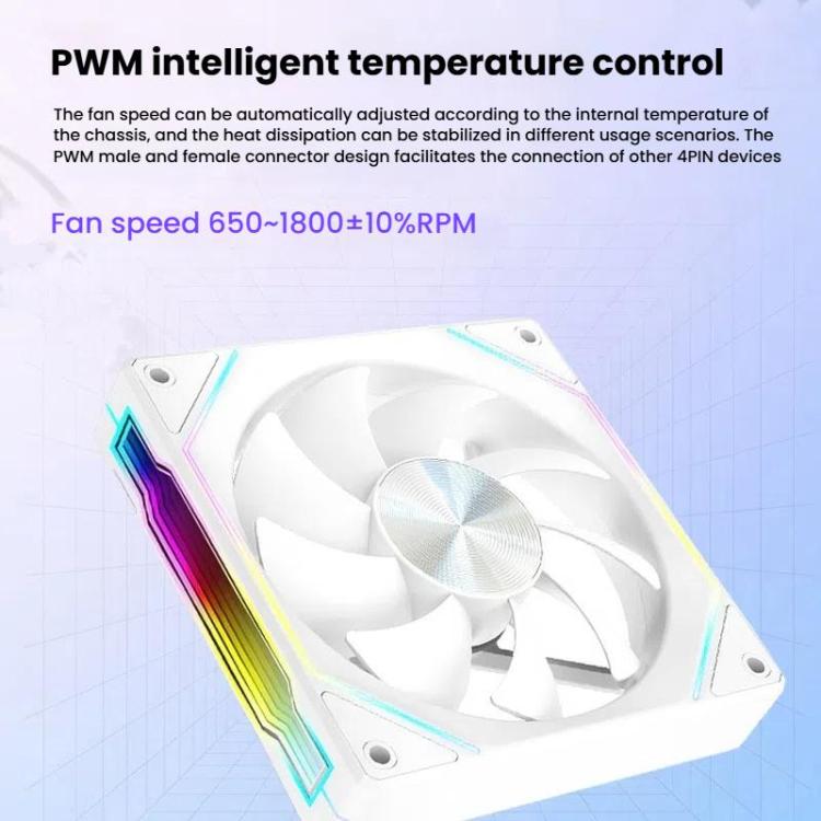 4RS 12cm Computer Case Fan with Infinity Mirror ARGB Thermal Control & Ultra Quiet Cooling