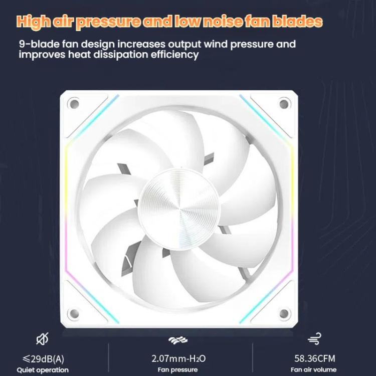 4RS 12cm Computer Case Fan with Infinity Mirror ARGB Thermal Control & Ultra Quiet Cooling