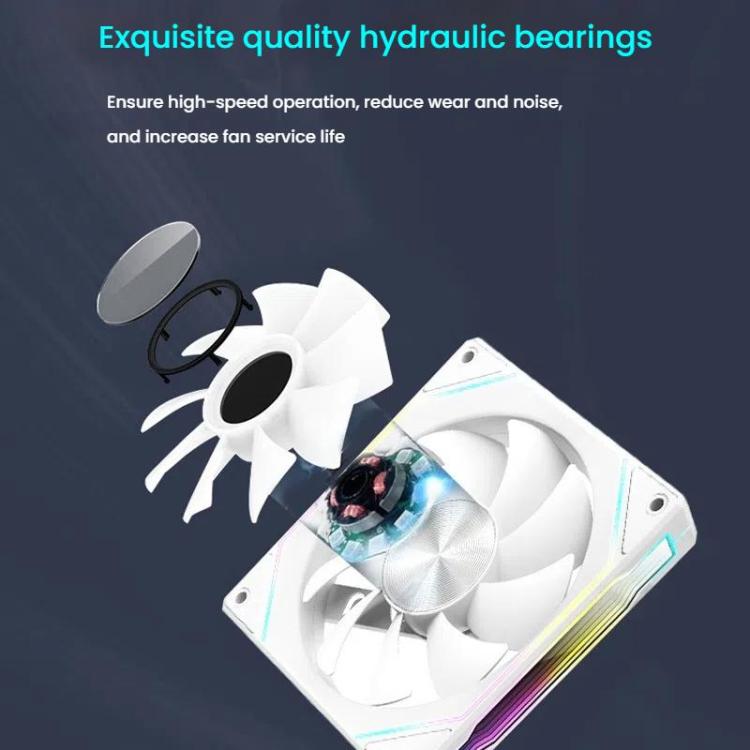4RS 12cm Computer Case Fan with Infinity Mirror ARGB Thermal Control & Ultra Quiet Cooling
