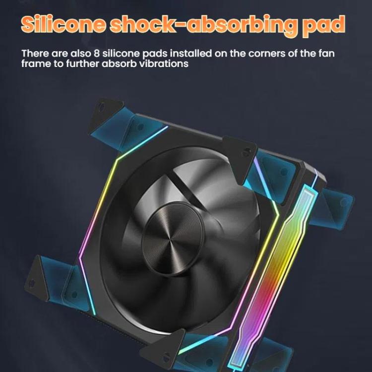 4RS 12cm Computer Case Fan with Infinity Mirror ARGB Thermal Control & Ultra Quiet Cooling