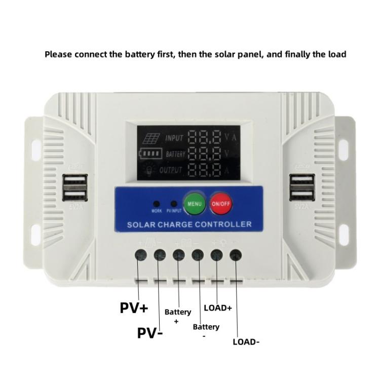 12V 24V Setup-Free Color Screen Luminous Display Solar Controller PV Solar Charge Controller, 10A, 20A, 30A, 40A, 50A, 60A