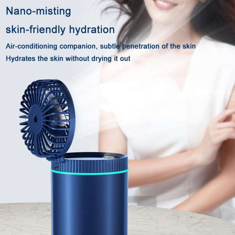 F98 Spray Cooling Desktop Small Fan Bedroom Office Portable Humidifier With Colored Lights, Plug-in (White), Plug-in (Green), Plug-in (Blue), Battery (White), Battery (Green), Battery (Blue)