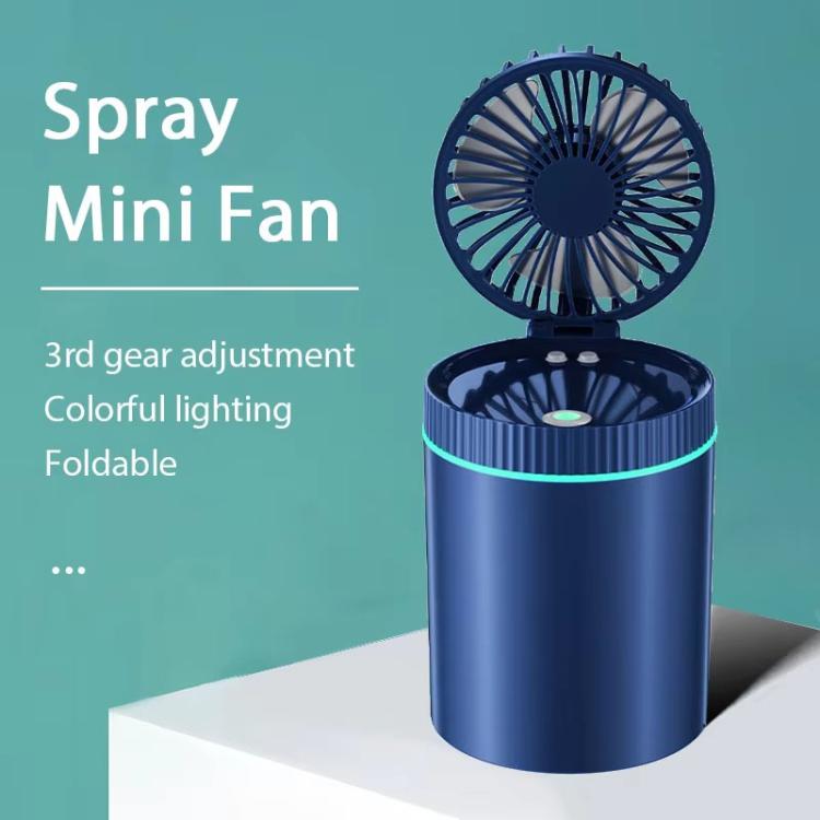 F98 Spray Cooling Desktop Small Fan Bedroom Office Portable Humidifier With Colored Lights, Plug-in (White), Plug-in (Green), Plug-in (Blue), Battery (White), Battery (Green), Battery (Blue)