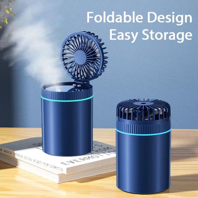 F98 Spray Cooling Desktop Small Fan Bedroom Office Portable Humidifier With Colored Lights, Plug-in (White), Plug-in (Green), Plug-in (Blue), Battery (White), Battery (Green), Battery (Blue)