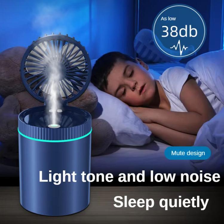 F98 Spray Cooling Desktop Small Fan Bedroom Office Portable Humidifier With Colored Lights, Plug-in (White), Plug-in (Green), Plug-in (Blue), Battery (White), Battery (Green), Battery (Blue)
