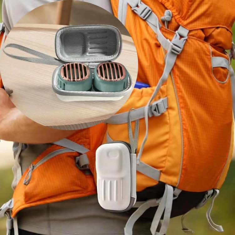 Summer Hanging Neck Small Fan Bag Organizer Box Outdoor Travel Portable Folding Fan Bag