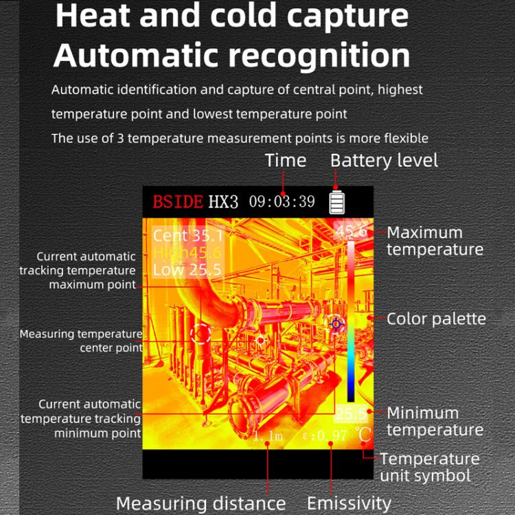 Handheld Infrared Thermal Imager Power Non-Contact Thermometer, HX3