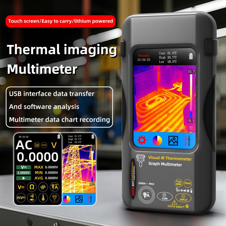 Thermal Imager Multimeter Handheld Touch Screen High Accuracy Thermometer, BSIDE SH7 Standard, BSIDE SH7 Standard+Flexible Coil, BSIDE SH7 Standard+Macro Lens, BSIDE SH7 Standard+Macro Lens+Flexible Coil