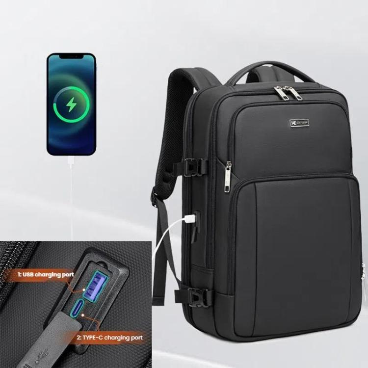 Wiersaam Men Anti-Theft Business Laptop Backpack 15.6 Inch Computer Bag With USB & Type-C Charging Ports, WA338353 Gray