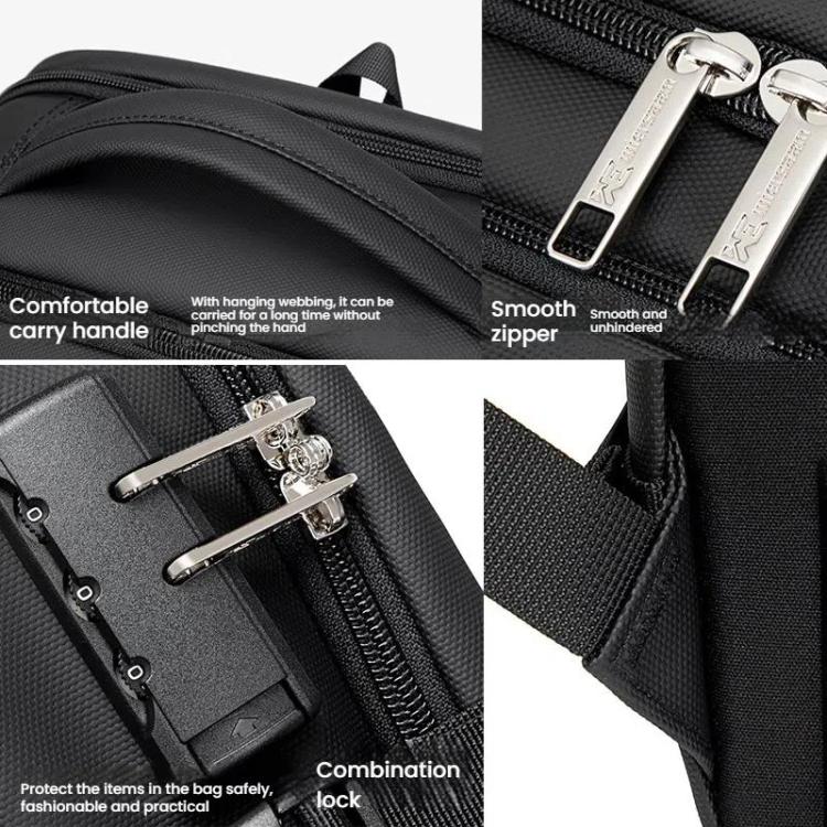 Wiersaam Men Anti-Theft Business Laptop Backpack 15.6 Inch Computer Bag With USB & Type-C Charging Ports, WA338353 Gray