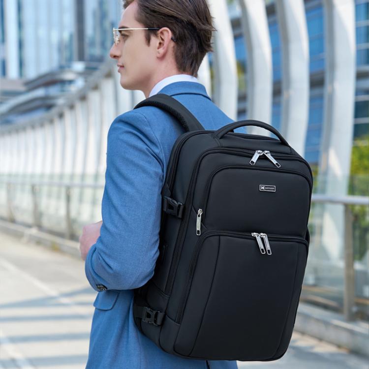 Wiersaam Men Anti-Theft Business Laptop Backpack 15.6 Inch Computer Bag With USB & Type-C Charging Ports, WA338353 Gray