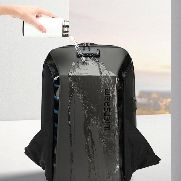 Wiersaam WY1350 Men Anti-Theft Business Backpack Laptop Bag For Travel With Password Lock, WY1350 Gray