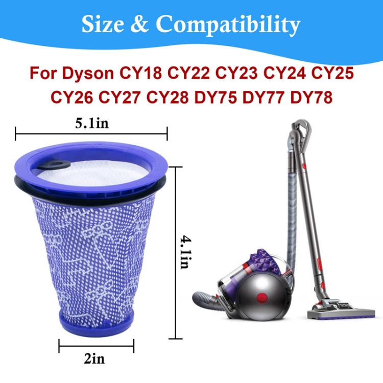 Vacuum Cleaner Pre-Filter HEPA Filter Replacement For Dyson CY18 / CY22 / CY23 / CY24 / CY25 / DY75 / DY77 / DY78