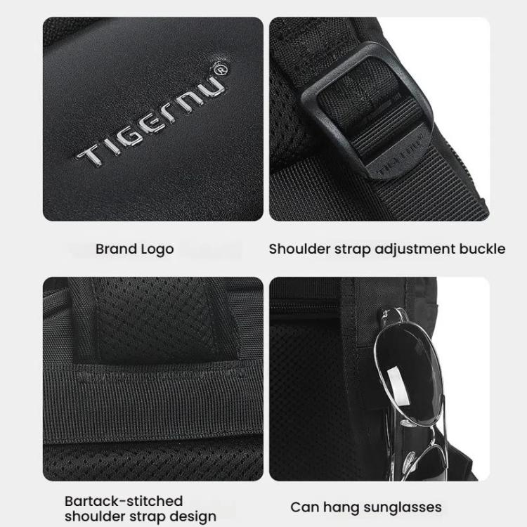 Men Expandable Waterproof Lightweight Laptop Backpack With Floating Zipper, Tigernu T-B9121 15.6 Inch, Tigernu T-B9121 17 Inch