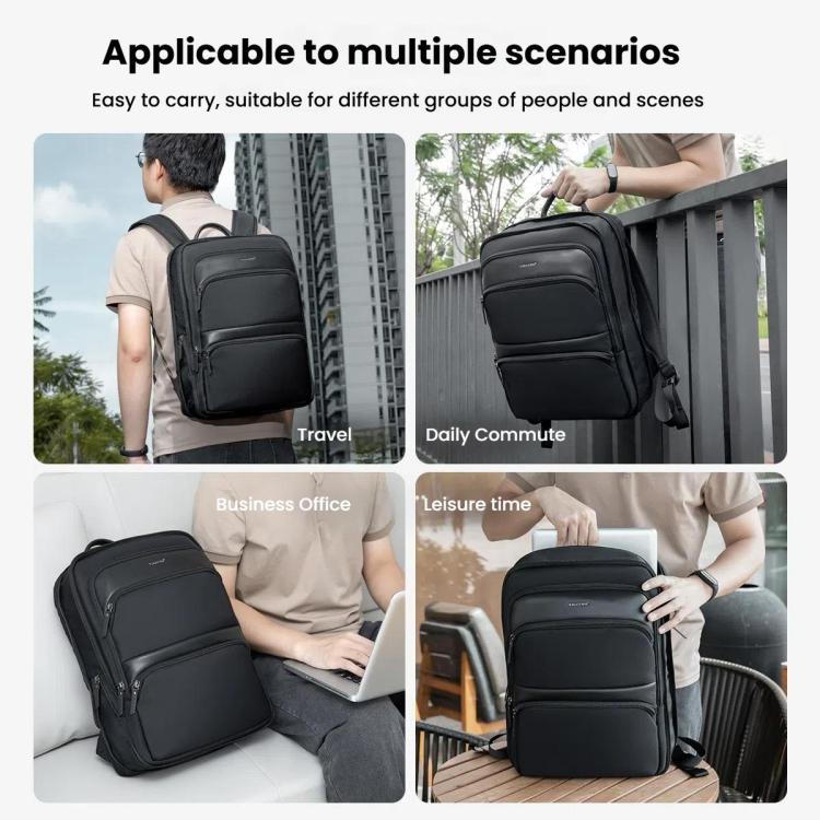 Men Expandable Waterproof Lightweight Laptop Backpack With Floating Zipper, Tigernu T-B9121 15.6 Inch, Tigernu T-B9121 17 Inch