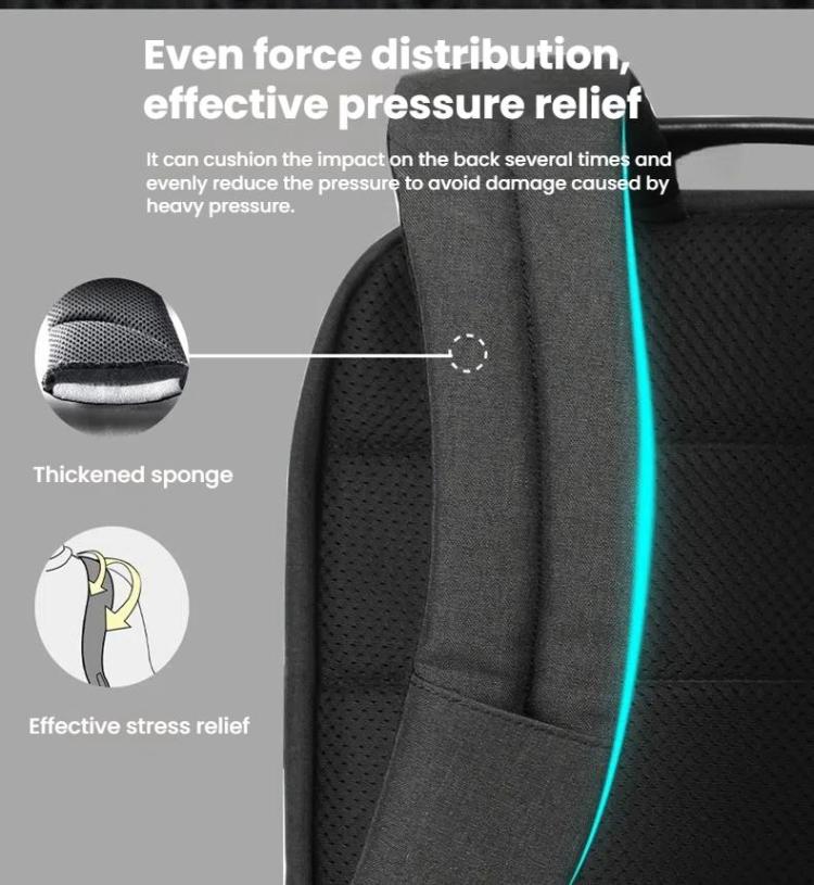Men Anti-Theft Laptop Backpack with USB Charging Port, Headphone Hole & Comfort Shoulder Straps for Travel, Work Commute, Tigernu 15.6-inch Standard, Tigernu 19-inch Expandable
