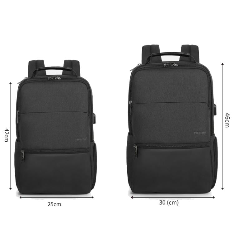 Men Anti-Theft Laptop Backpack with USB Charging Port, Headphone Hole & Comfort Shoulder Straps for Travel, Work Commute, Tigernu 15.6-inch Standard, Tigernu 19-inch Expandable