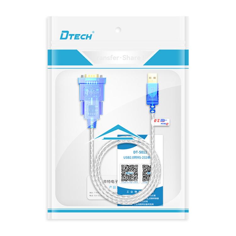 DTECH DT-5011 USB 2.0 to RS232 Serial Adapter Cable, FT232 & ZT213 Dual-Chip with LED Indicator, 0.5m, 1m, 1.5m, 2m, 3m, 5m