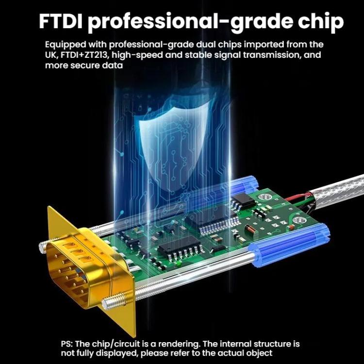 DTECH DT-5011 USB 2.0 to RS232 Serial Adapter Cable, FT232 & ZT213 Dual-Chip with LED Indicator, 0.5m, 1m, 1.5m, 2m, 3m, 5m