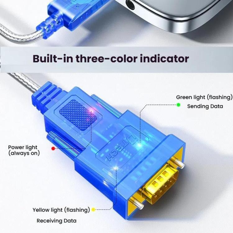 DTECH DT-5011 USB 2.0 to RS232 Serial Adapter Cable, FT232 & ZT213 Dual-Chip with LED Indicator, 0.5m, 1m, 1.5m, 2m, 3m, 5m