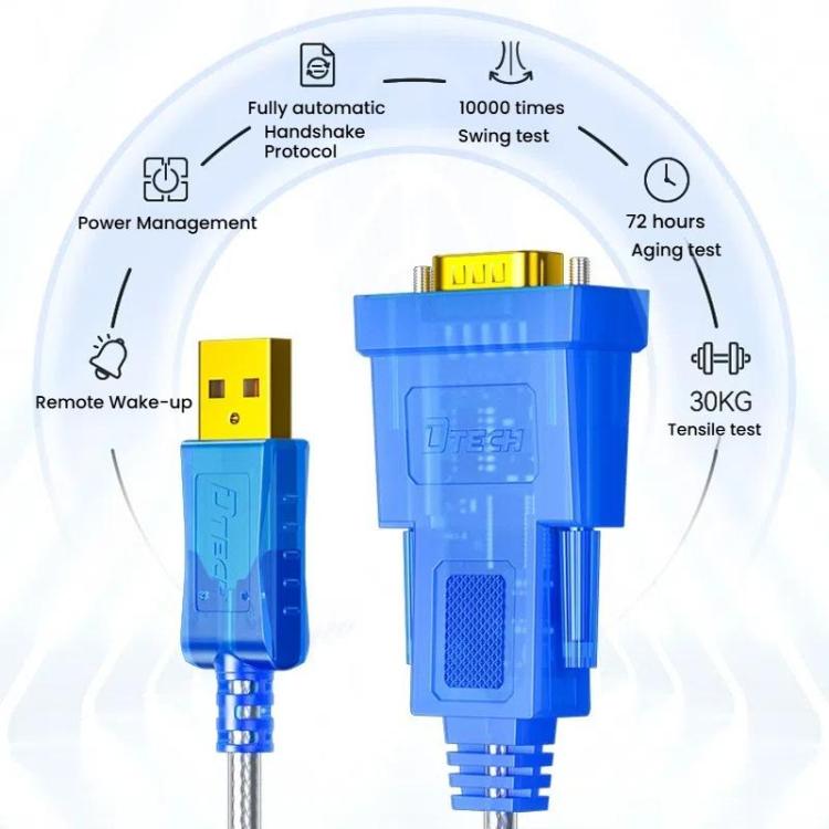 DTECH DT-5011 USB 2.0 to RS232 Serial Adapter Cable, FT232 & ZT213 Dual-Chip with LED Indicator, 0.5m, 1m, 1.5m, 2m, 3m, 5m