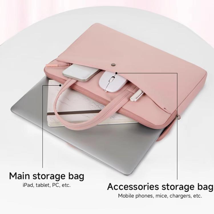 14-14.6inch Universal Laptop Bag Briefcase Women Multifunctional Shockproof Computer Bag, Green, Beige, Pink, Gray, Black, Blue