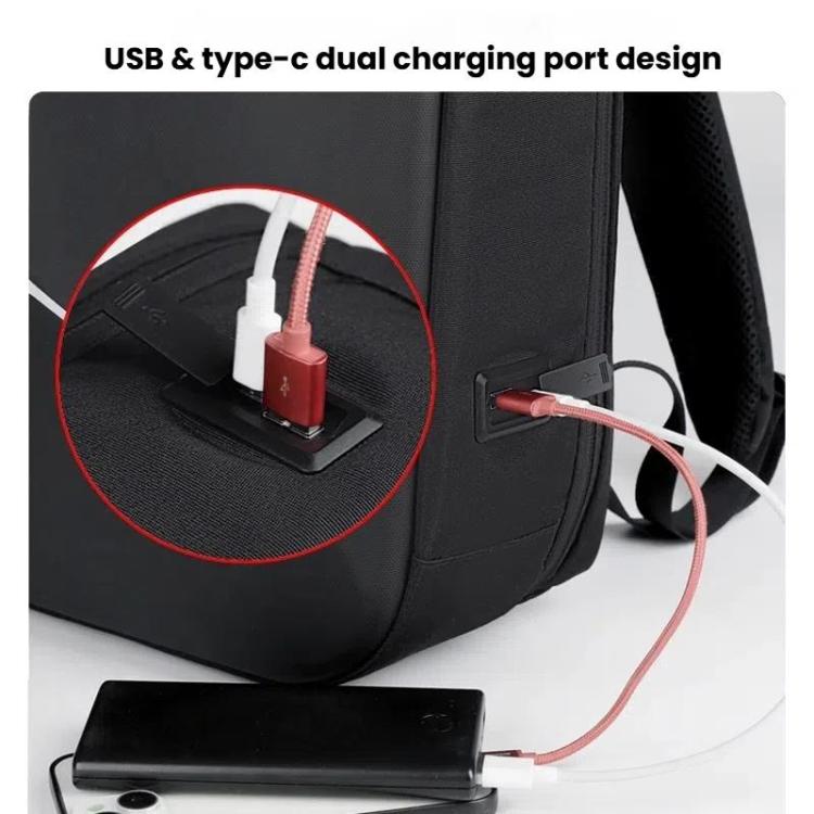 15.6-16.6 Inch Hard Shell Laptop Backpack with USB+Type-C Charging Ports Unisex Anti-Theft Business Travel Bag, Gray, Blue, Black, Airbag Gray, Airbag Blue, Airbag Black