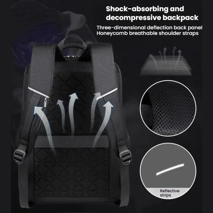 17.3-18 Inch Hard Shell Laptop Backpack with USB+Type-C Charging Ports Unisex Anti-Theft Business Travel Bag, Gray, Blue, Black, Airbag Black, Airbag Gray, Airbag Blue