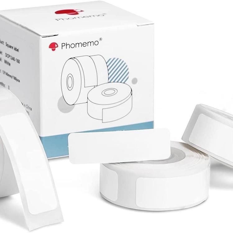 Etichette termoadesive autoadesive per stampante D30, Phomemo 6mmx22mm-520pcs White, Phomemo 12mmx22mm-260pcs White, Phomemo 12mmx30mm-210pcs White, Phomemo 12mmx40mm-160pcs White, Phomemo 12mmx50mm-130pcs White, Phomemo 14mmx30mm-230pcs White