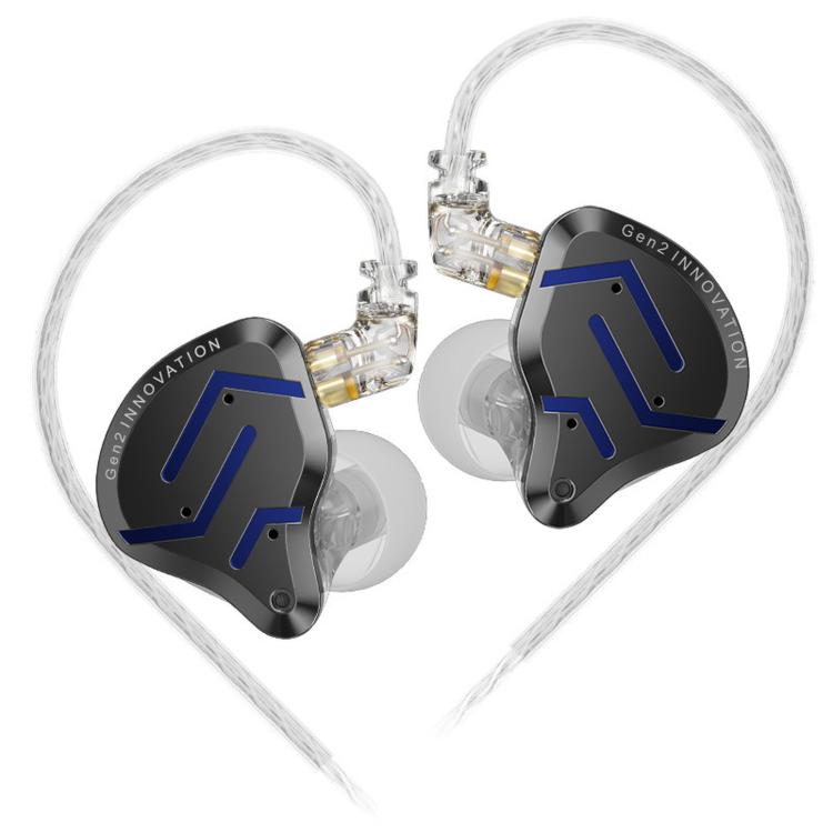 KZ-ZSN PRO 2 Auricolari in-ear ibridi dinamici + ad armatura bilanciata con cavo da 1,2 m, ideali per palcoscenici, voce, musica e gaming, con tecnologia Hi-Fi., Blue Black Standard, Blue Black With Mic, Silver Standard, Silver With Mic, Gold Standard