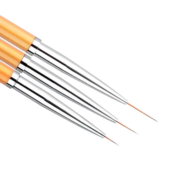 3 PCS Oro Nail Art Linee Pennello per pittura Pennello per gel UV professionale Punte per smalto Kit di strumenti per disegno manicure 3D Design