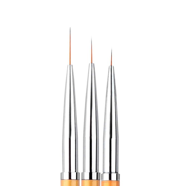 3 PCS Oro Nail Art Linee Pennello per pittura Pennello per gel UV professionale Punte per smalto Kit di strumenti per disegno manicure 3D Design