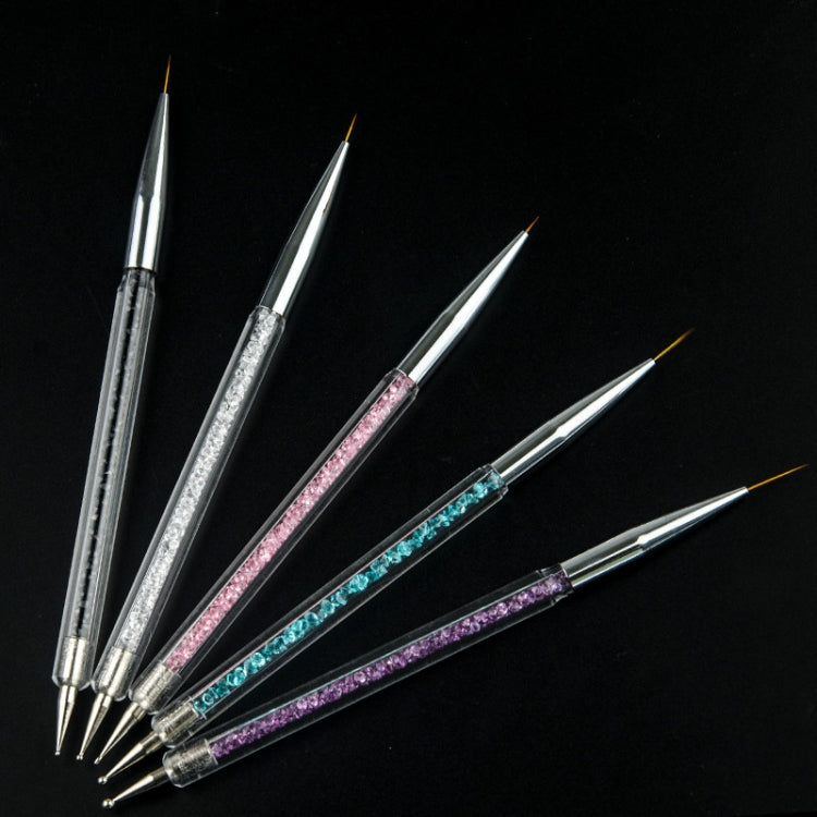 Nail Art Punteggiatura Penna Acrilico Strass Cristallo Gel UV Pittura Strumento per manicure Disegno Liner Decorazione pennello per fiori