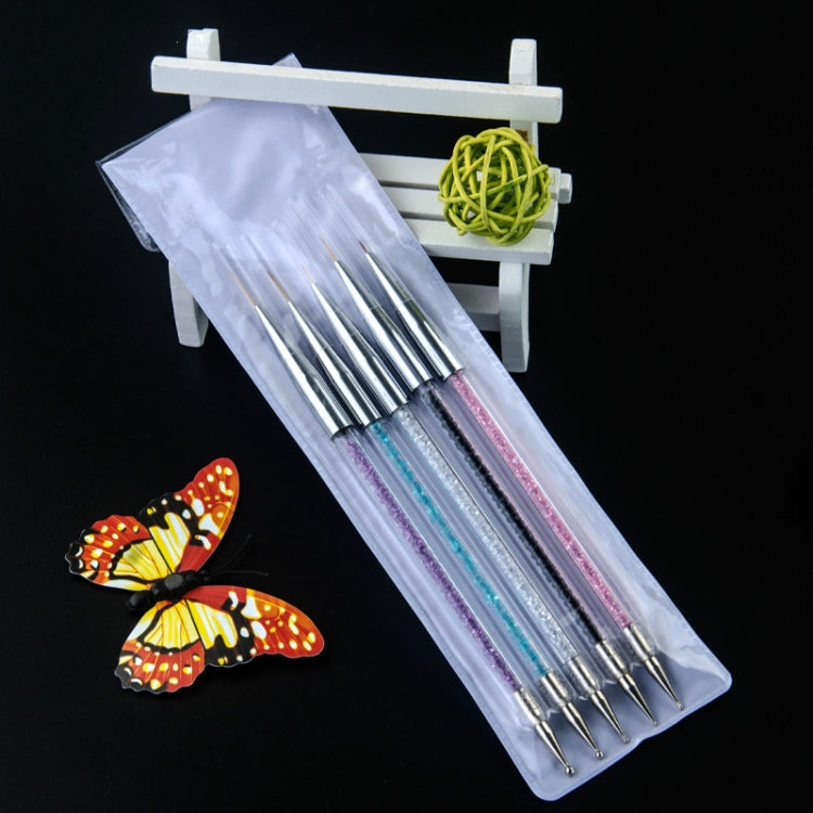 Nail Art Punteggiatura Penna Acrilico Strass Cristallo Gel UV Pittura Strumento per manicure Disegno Liner Decorazione pennello per fiori