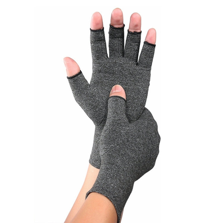 Un paio di guanti mezze dita sportivi traspiranti per l'assistenza sanitaria Guanti da pressione per artrite da allenamento per la riabilitazione, Gray S, Black Fiber S, Hemp Gray Dispensing S, Gray M, Black Fiber M, Hemp Gray Dispensing M, Gray L
