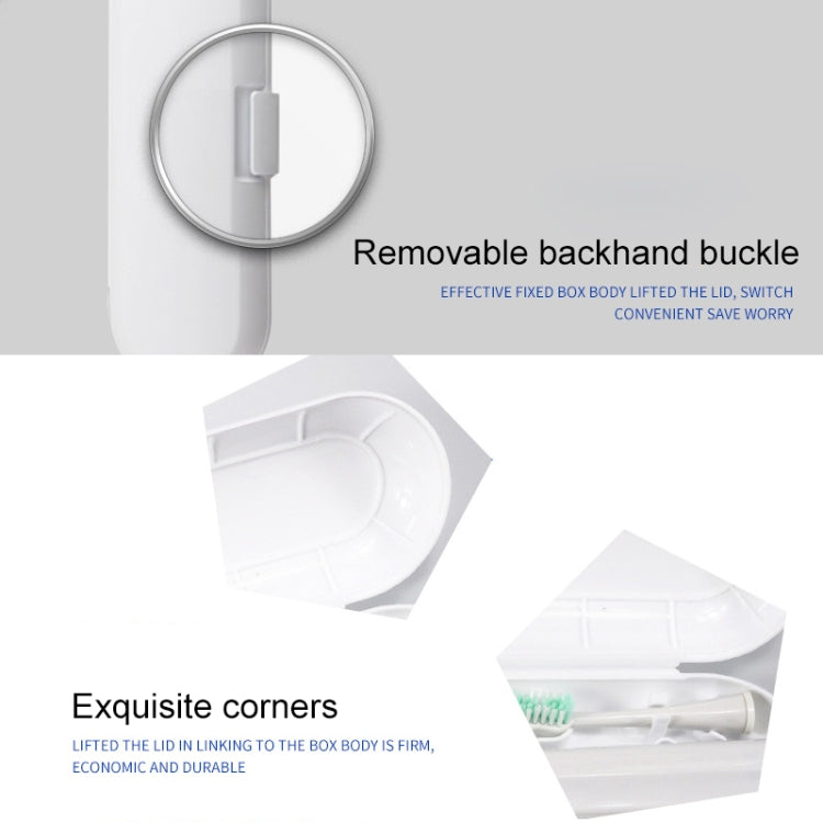 Scatola di immagazzinaggio portatile da viaggio per spazzolino elettrico sonico universale da 3 pezzi, White