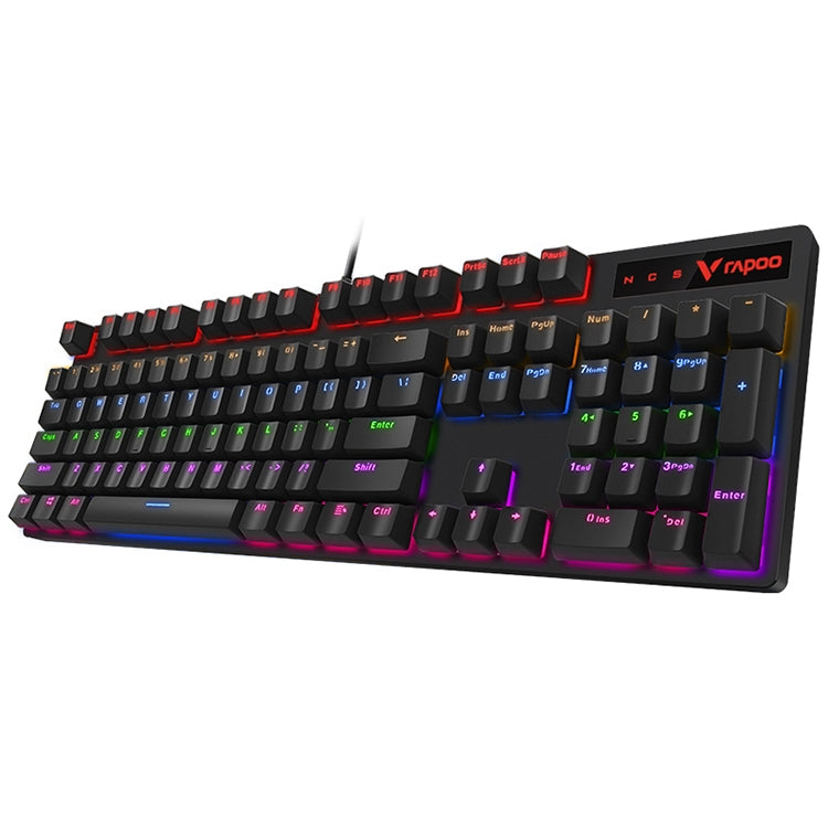 Rapoo V500 PRO Luce mista 104 tasti Desktop Laptop Gioco per computer Esports Office Home Digitazione Tastiera meccanica cablata, Black Shaft, Green Shaft, Tea Shaft, Red Shaft