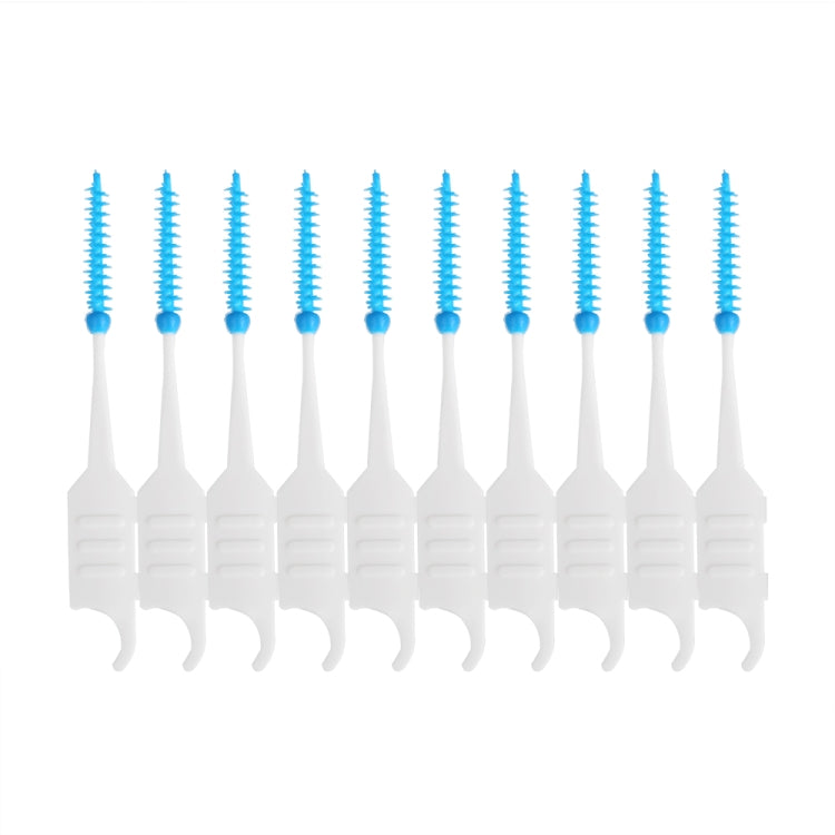 Strumento di pulizia portatile per la pulizia dei denti a spirale in silicone morbido a doppia testa da 2 pezzi