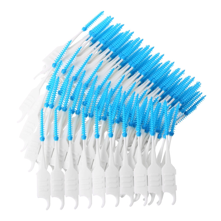 Strumento di pulizia portatile per la pulizia dei denti a spirale in silicone morbido a doppia testa da 2 pezzi