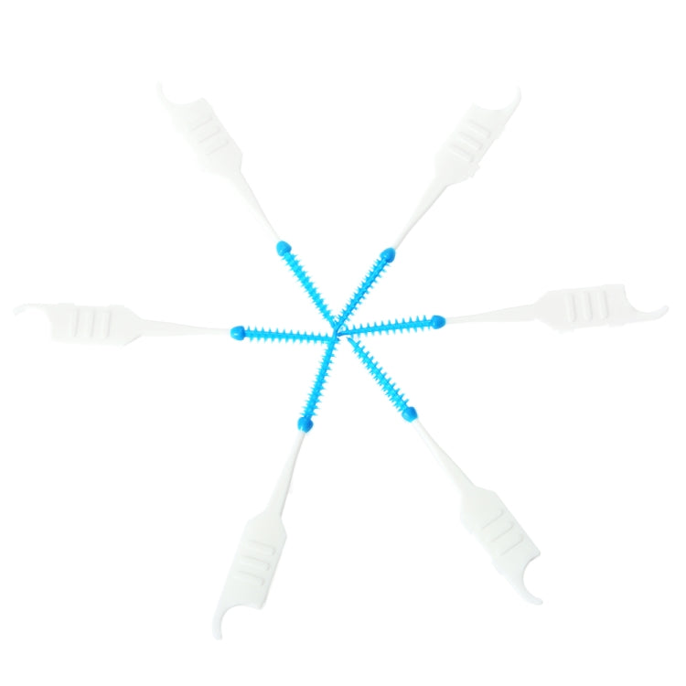 Strumento di pulizia portatile per la pulizia dei denti a spirale in silicone morbido a doppia testa da 2 pezzi
