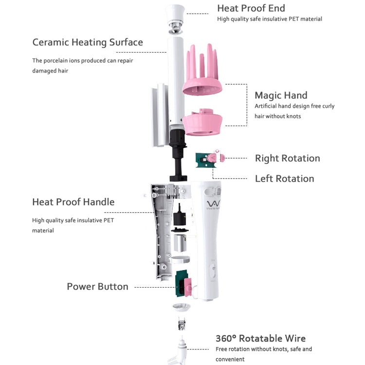 Arricciacapelli automatico in ceramica Irons Hair Styling Tool, Automatic Hair Curler