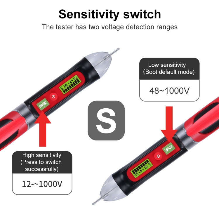 WINTACT WT3010 LED Tester di tensione CA Rilevatore senza contatto Pen 12-1000 V Rilevatore di tensione CA, WINTACT WT3010