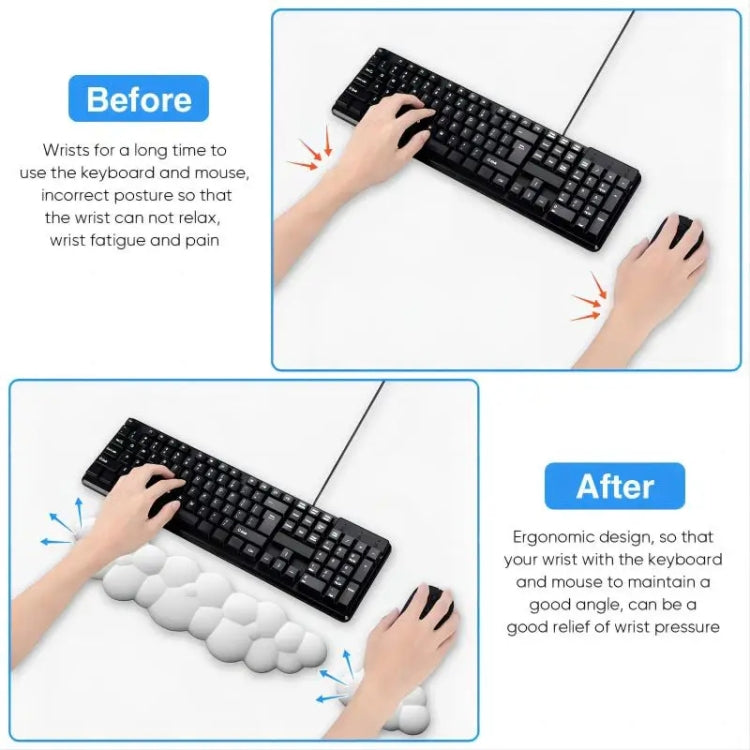 Supporto per tastiera da ufficio in memory foam con poggiapolsi Cloud