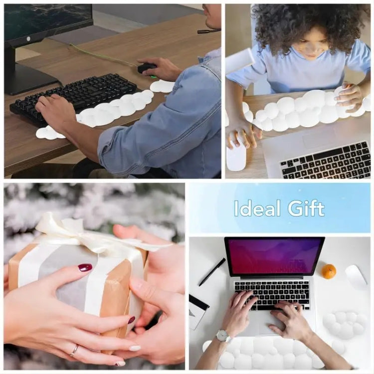 Supporto per tastiera da ufficio in memory foam con poggiapolsi Cloud