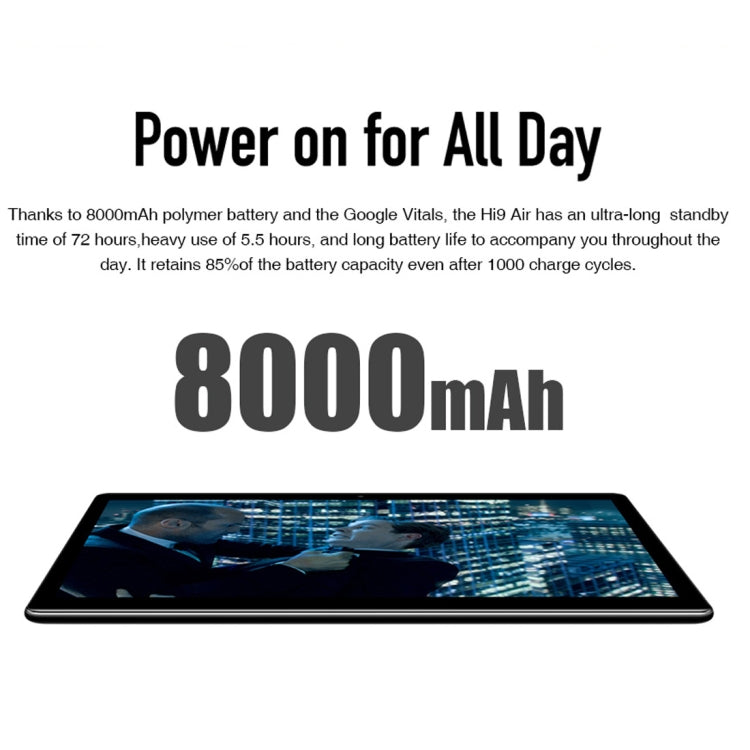 Android 8.0, MTK (Helio X27) Deca Core fino a 2,1 GHz, supporto OTG, FM, Bluetooth, WiFi Dual Band, rete: 4G, Hi9 Air 4GB+64GB